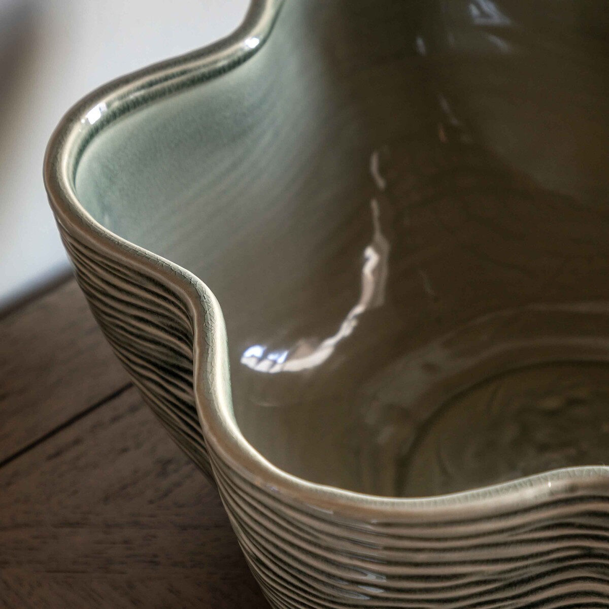 Fennel Green Serving Bowl dark green/light green, ÉDITÉ