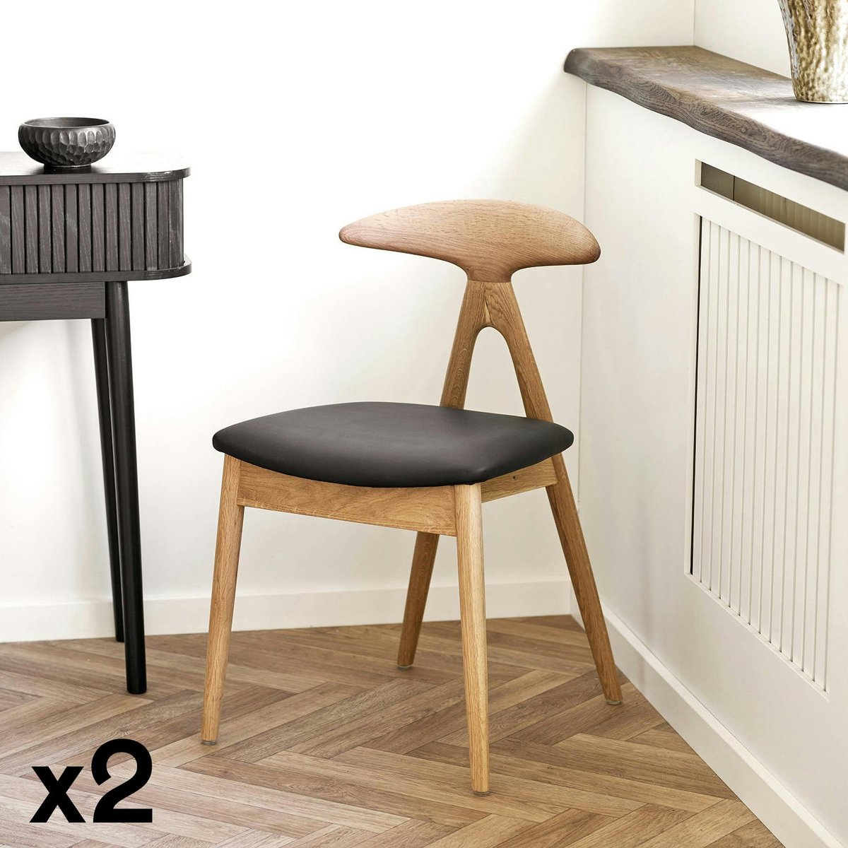 Chaise design en bois (lot de 2) ESCARRILLA bois clair, PIER IMPORT