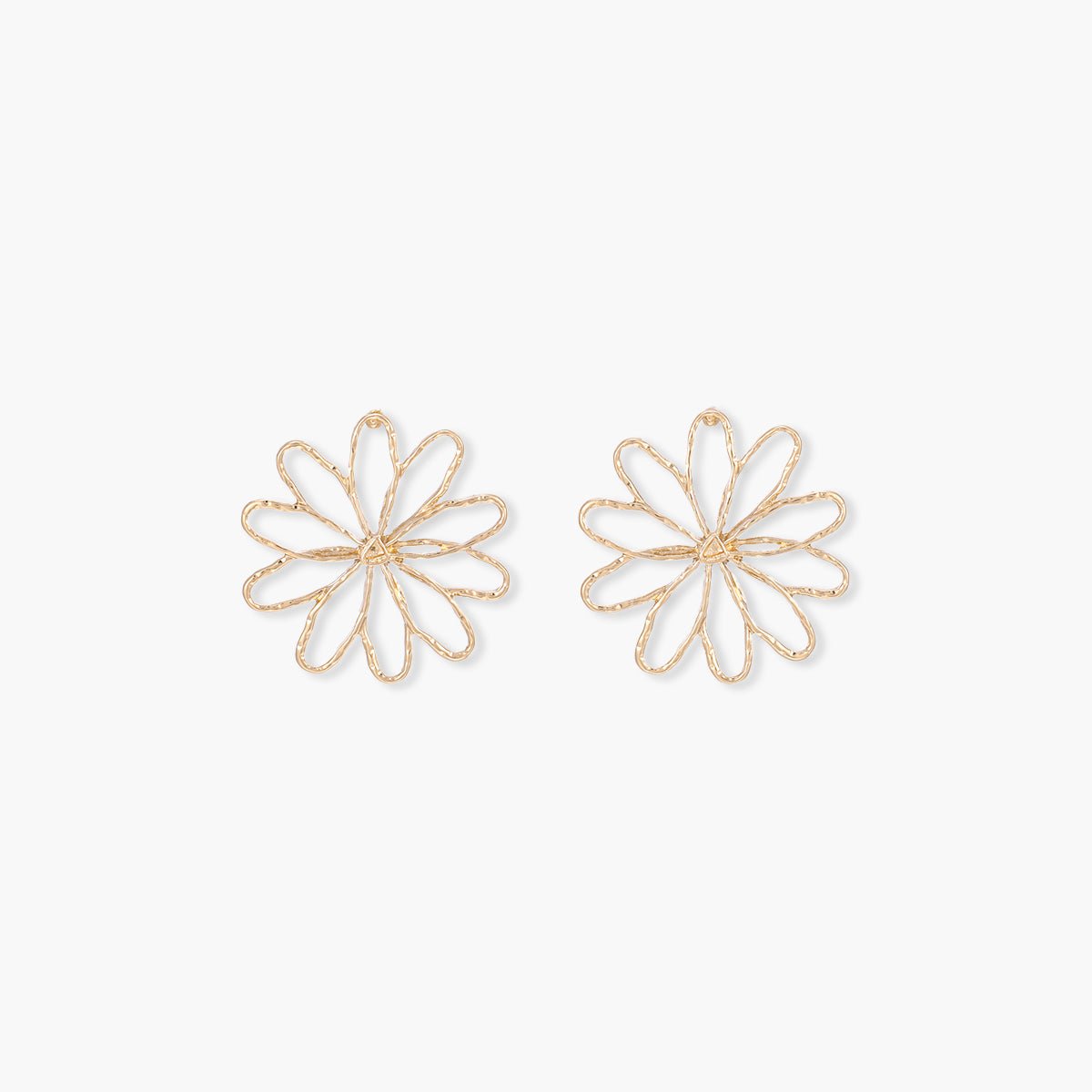 Boucles d'oreilles fleurs filaires dorées doré, BALABOOSTE