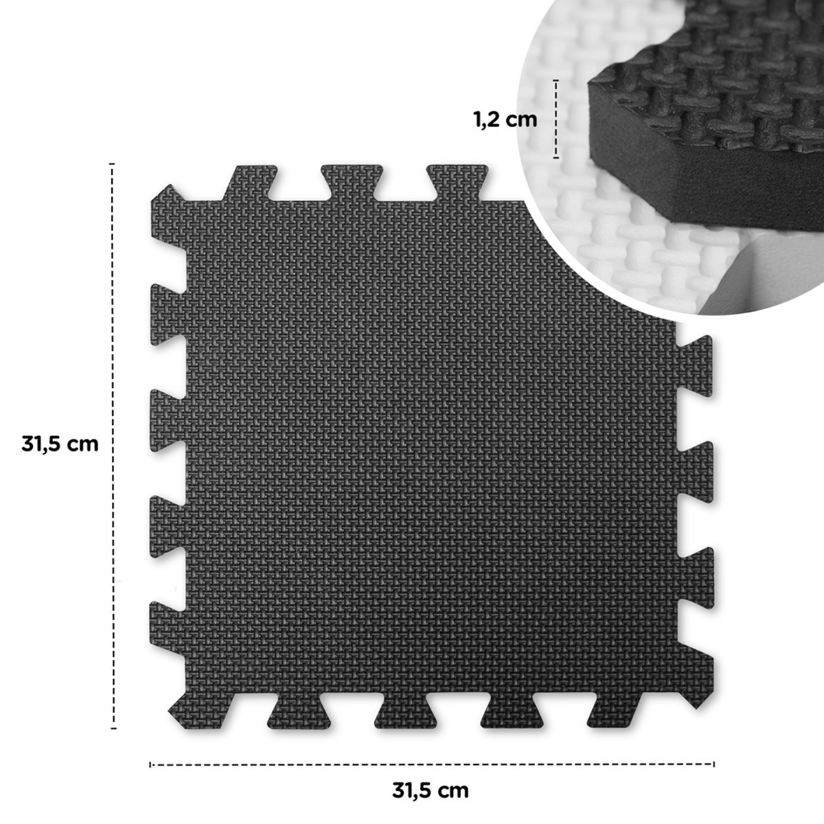 Tapis en mousse noir et blanc, KINDERKRAFT