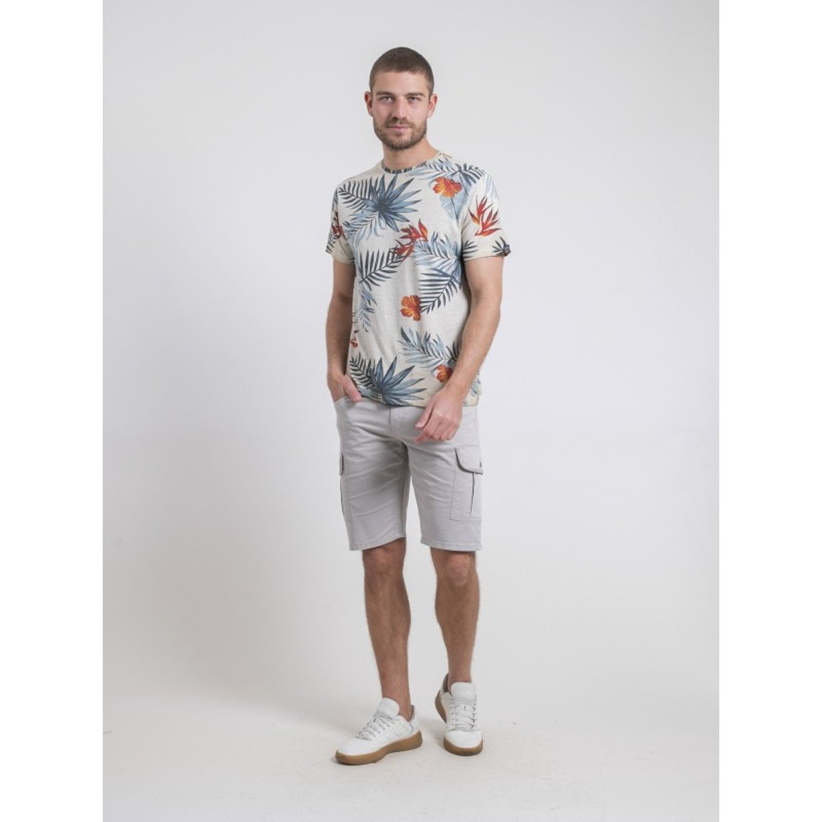 T-shirt Col Rond Pur Coton Nulogan beige, RITCHIE