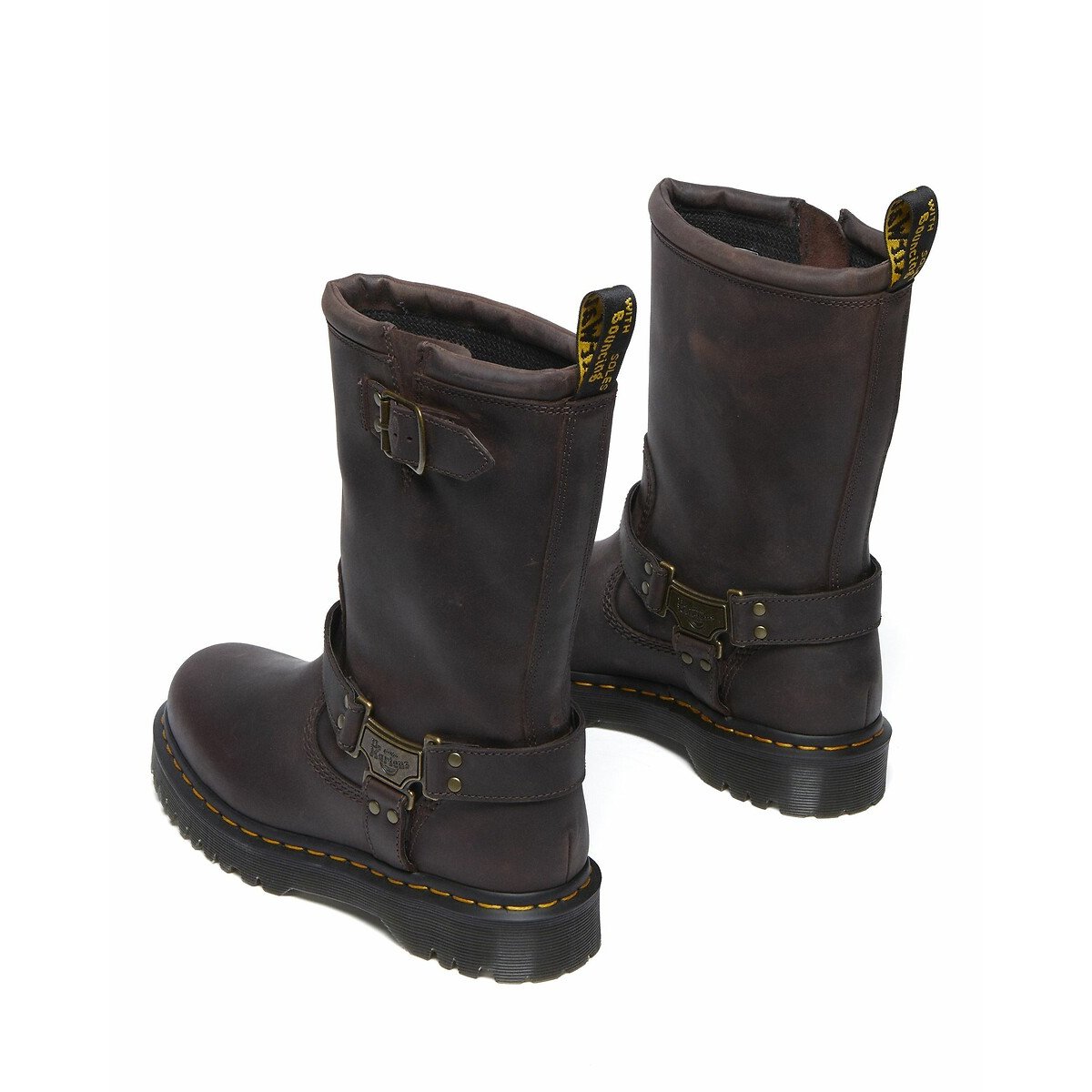 Bottes en cuir Anistone Hi marron foncé, DR. MARTENS