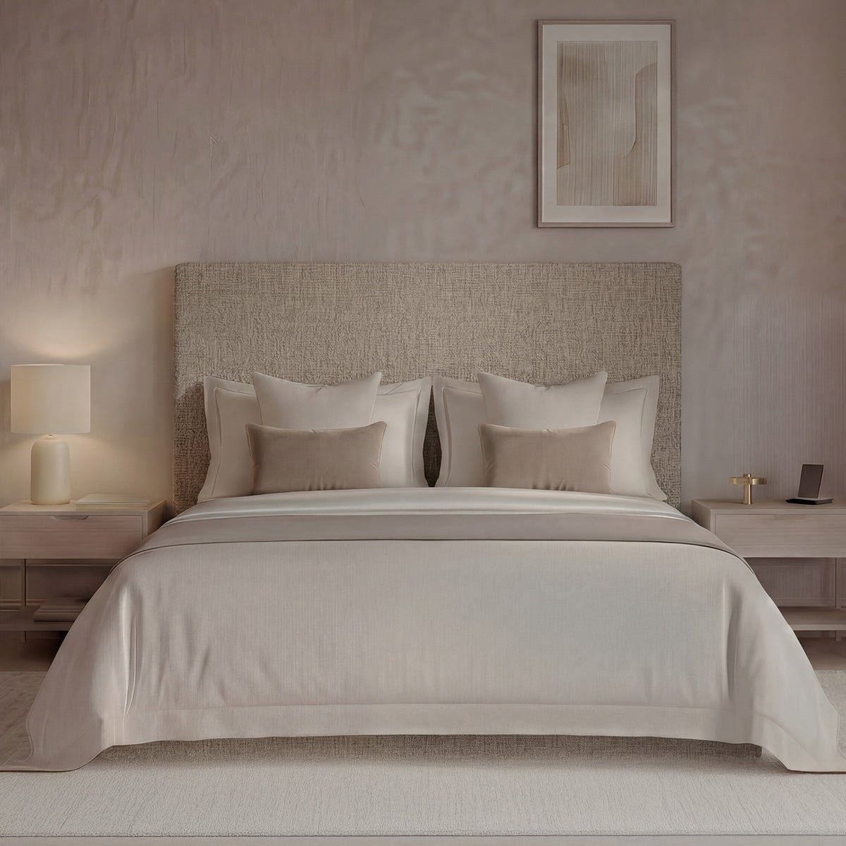 Tête de lit Tissu SISAL pierre, BELLECOUR