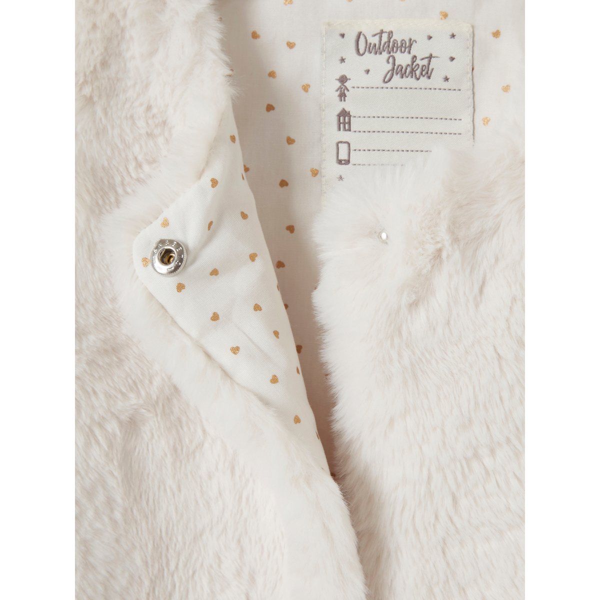 Veste sans manches imitation fourrure blanc clair uni, VERTBAUDET