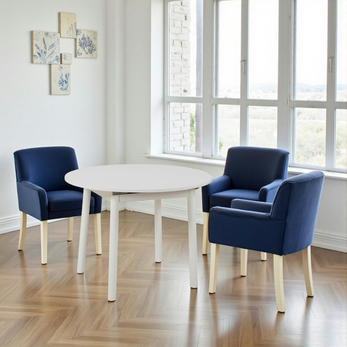 Table ronde extensible - 4 places ARDEN blanc, PIER IMPORT
