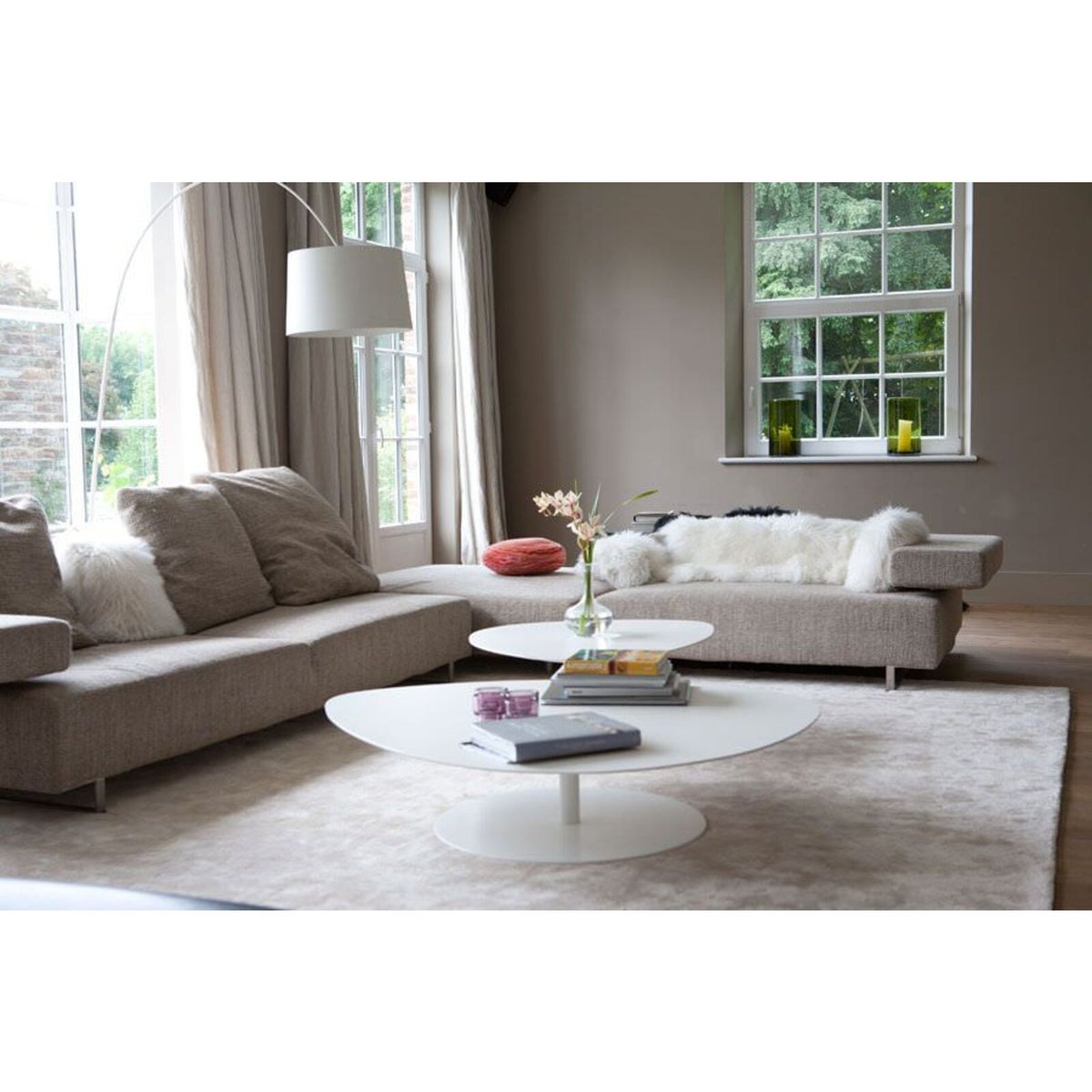 Tapis rectangulaire en viscose ANNAPURNA beige, RECOLLECTION