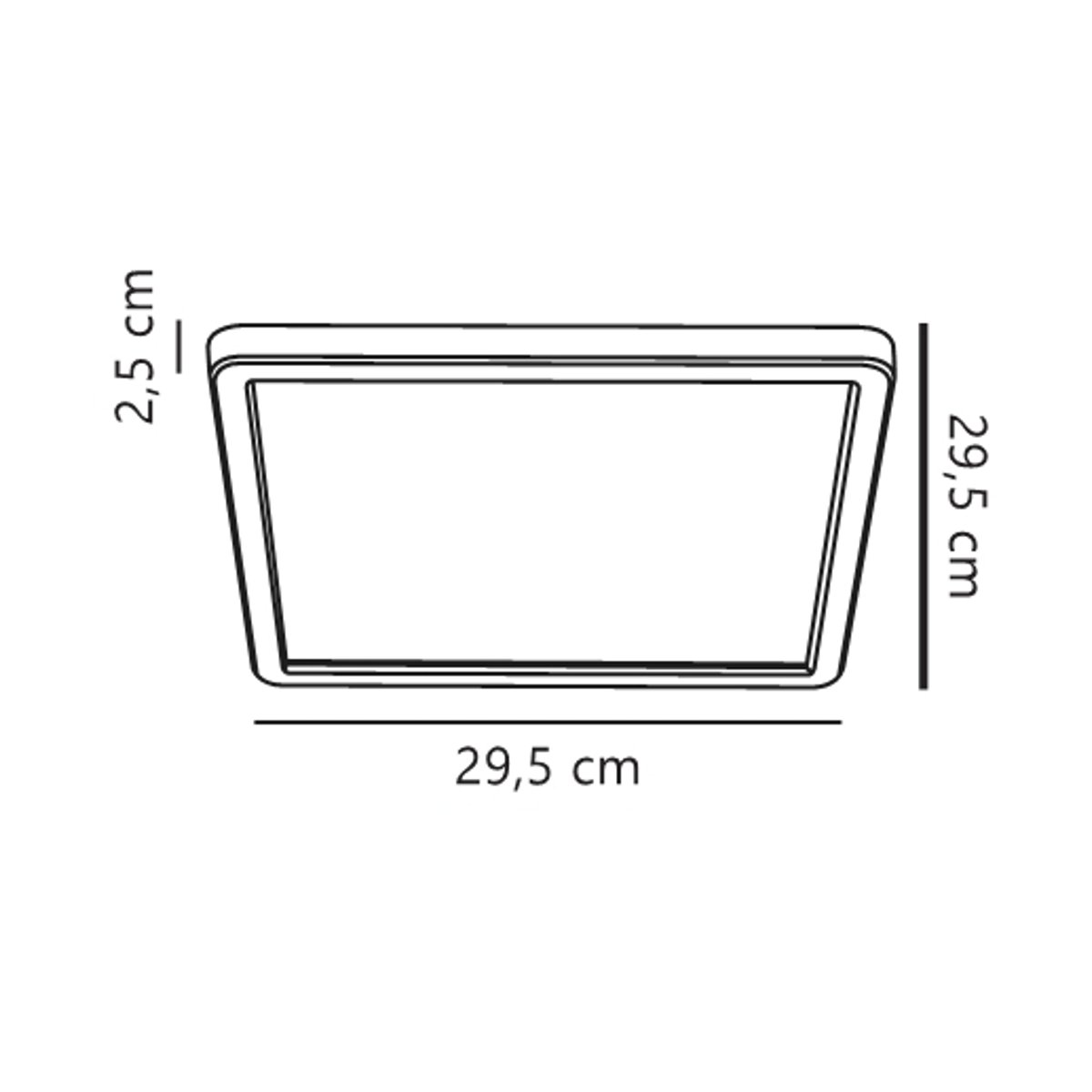 Plafonnier Carré, ultrafin et minimaliste pour l'exterieur en plastique, OJA 29 carré noir, NORDLUX