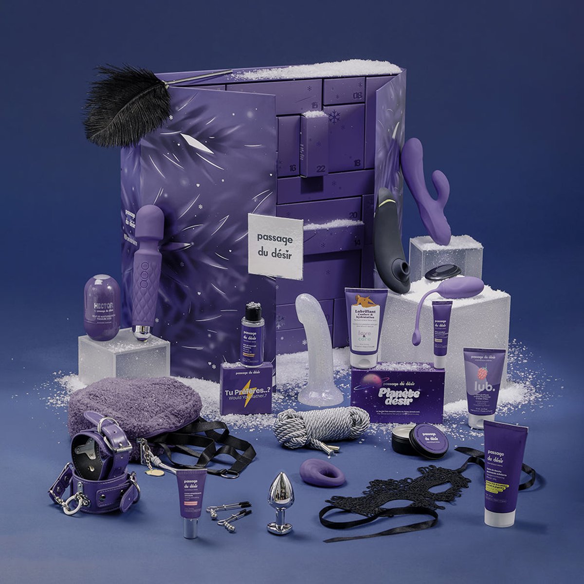Stimulateur Clitoridien Womanizer Premium 2 Calendrier de l'Avent violet, PASSAGE DU DESIR