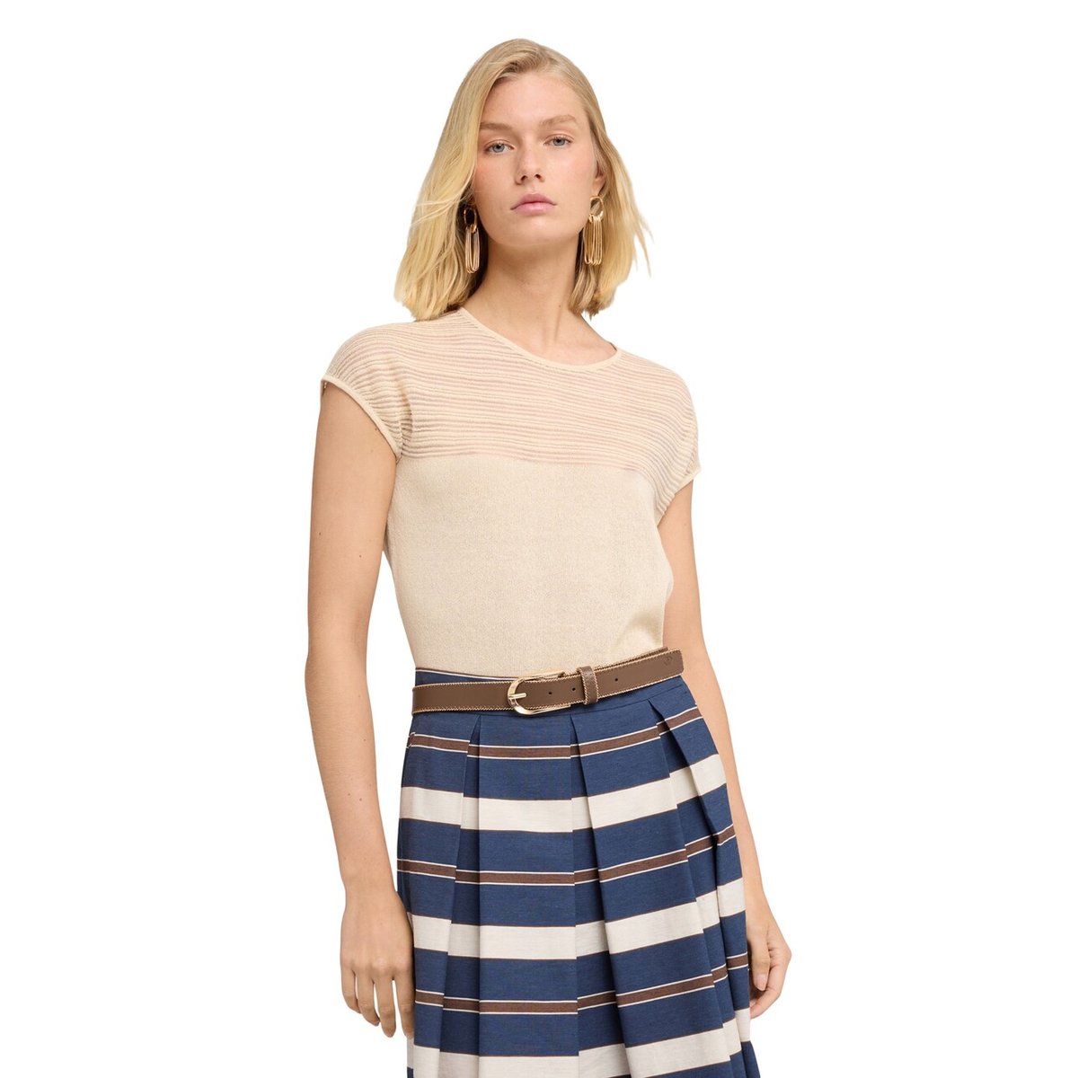 Pull à rayures marron, MOTIVI