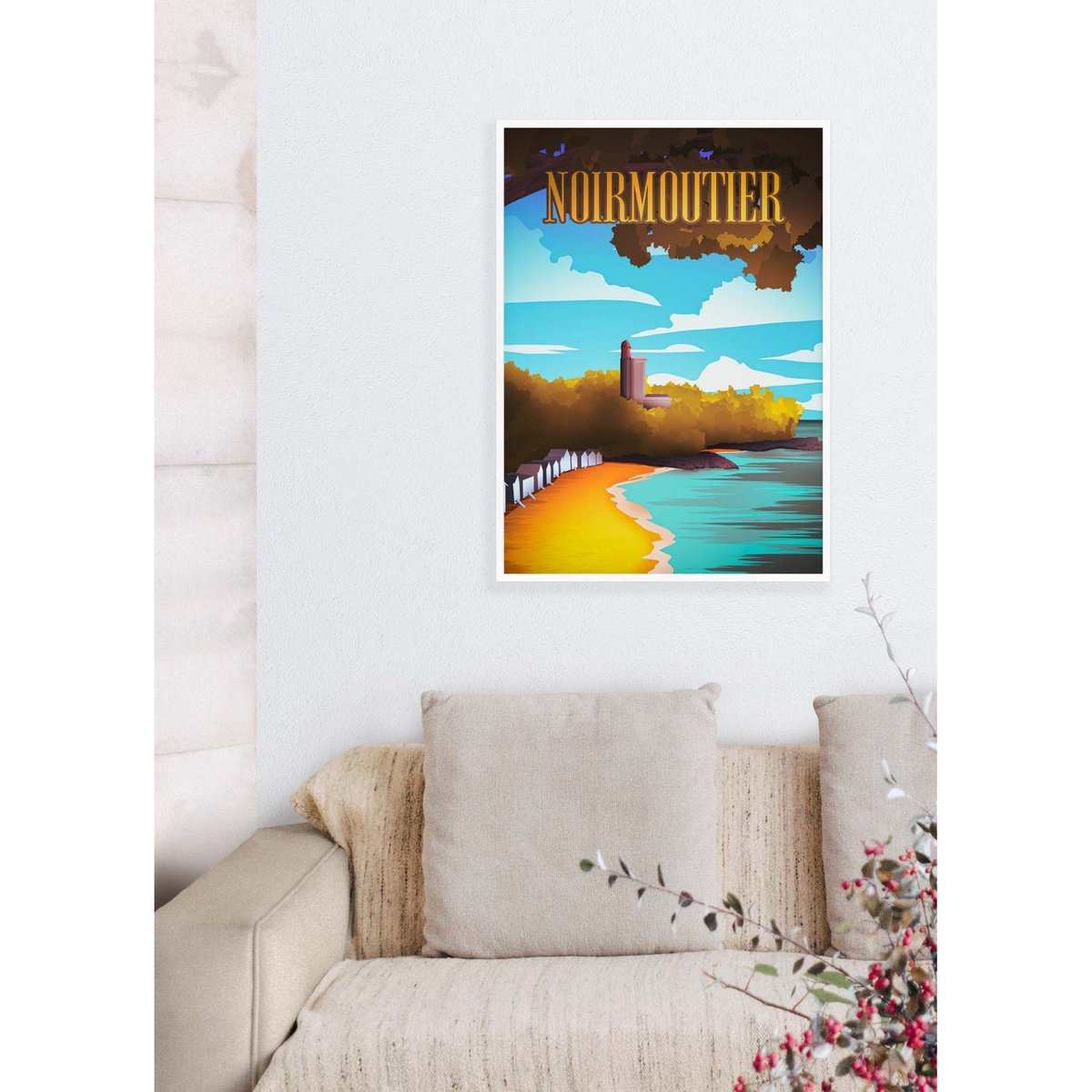 Affiche ville Noirmoutier blanc, L'AFFICHERIE