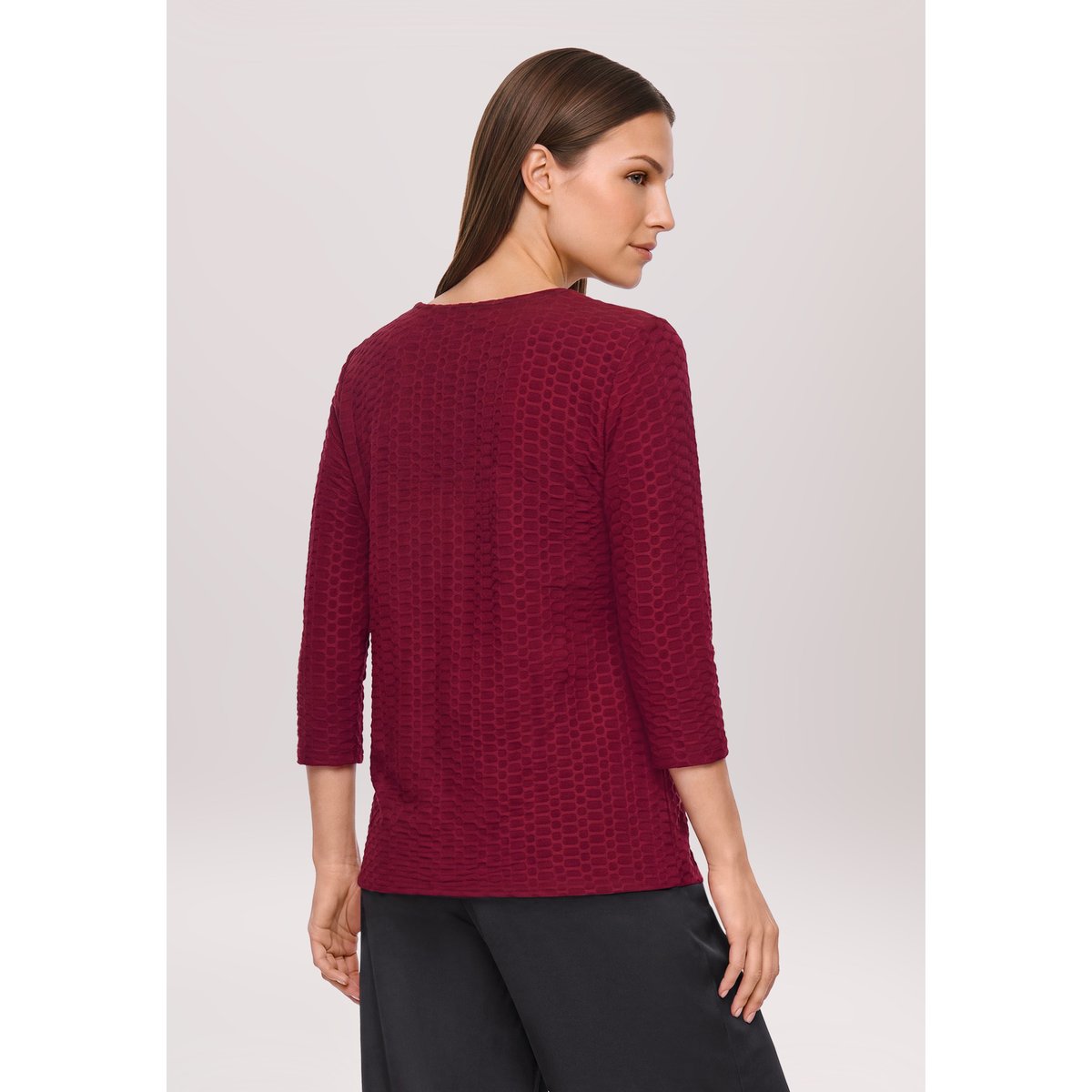 T-shirt basique à encolure ronde maroon banner, BETTY BARCLAY