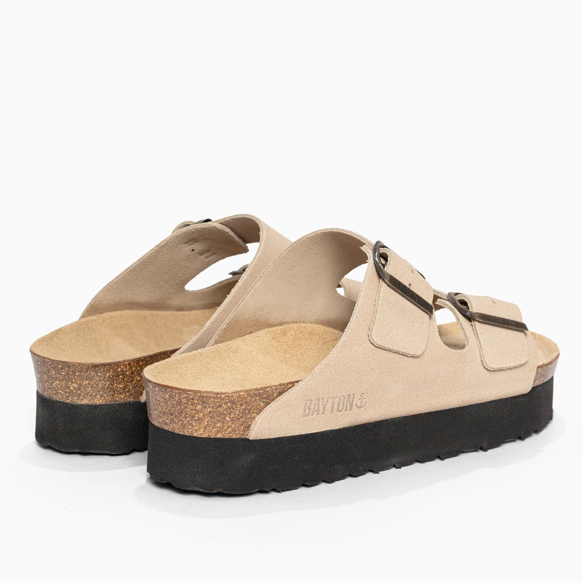 Sandales en cuir suedé JAPET beige, BAYTON