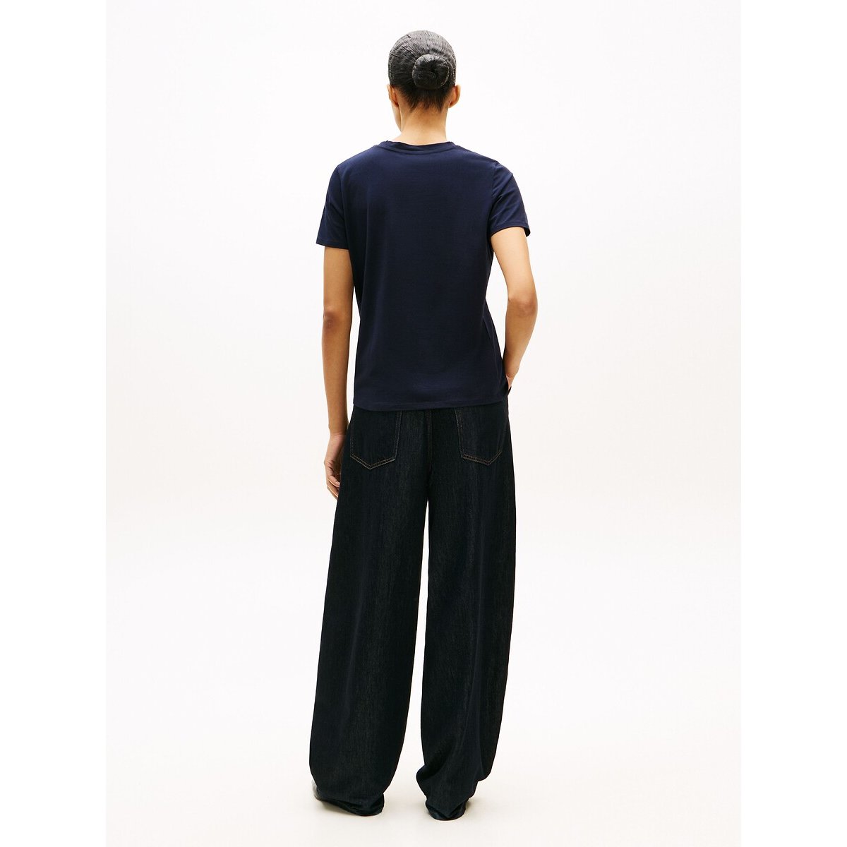 T-shirt girocollo a maniche corte navy, TOMMY HILFIGER