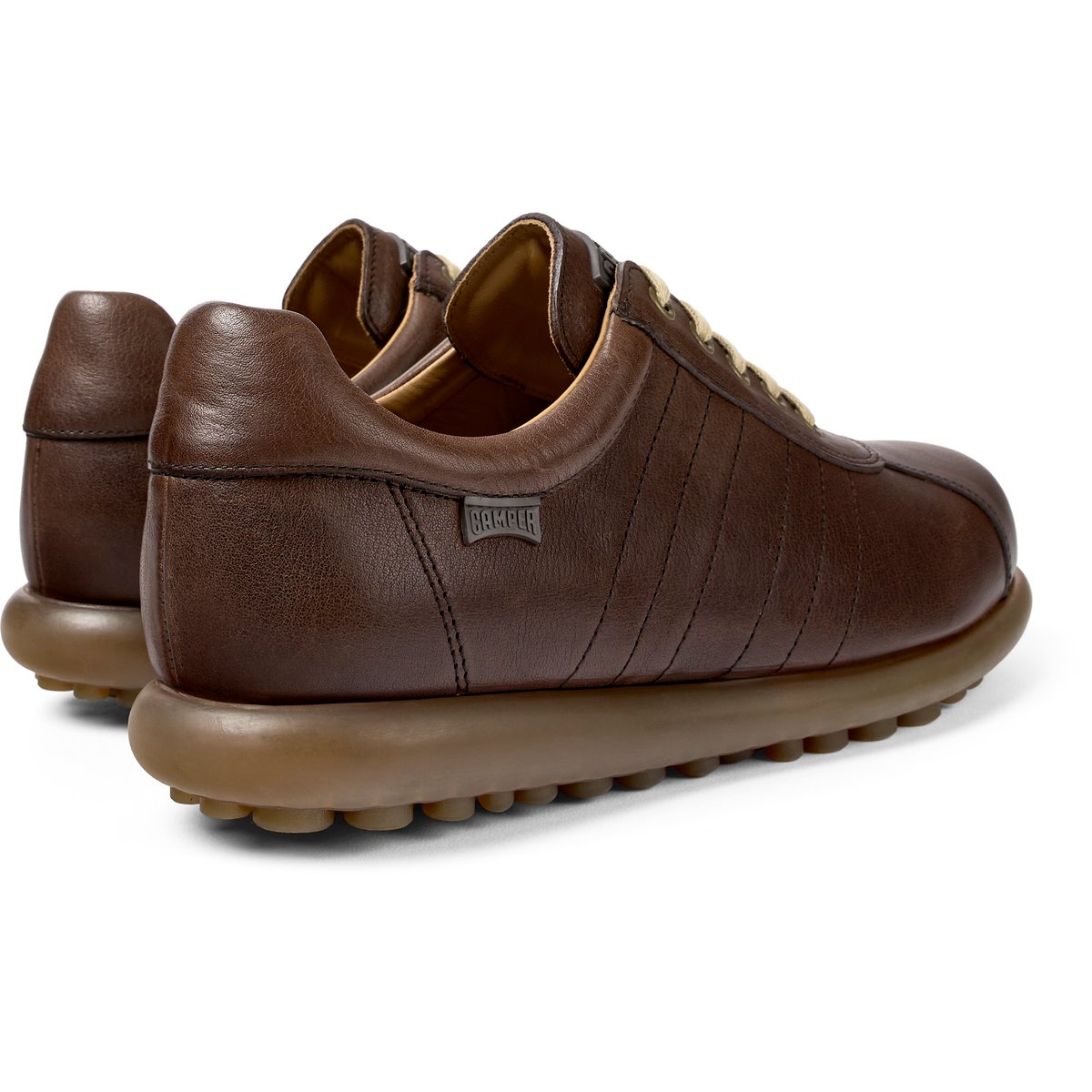 Baskets cuir Pelotas marron foncé, CAMPER