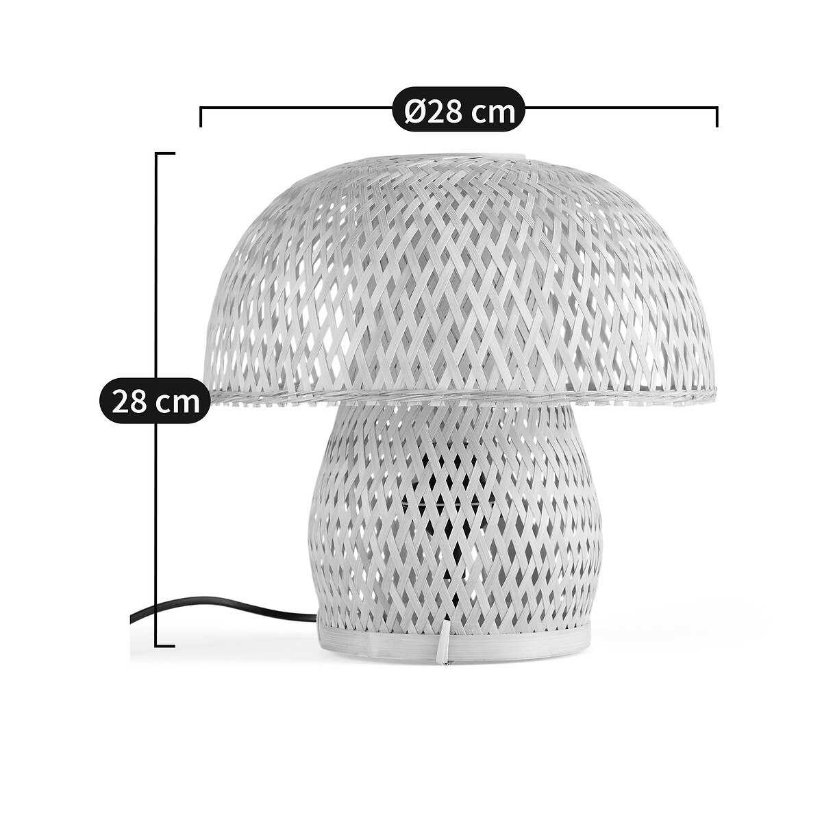 Lampada da tavolo, afungo, bambù, Blini naturale , LA REDOUTE INTERIEURS