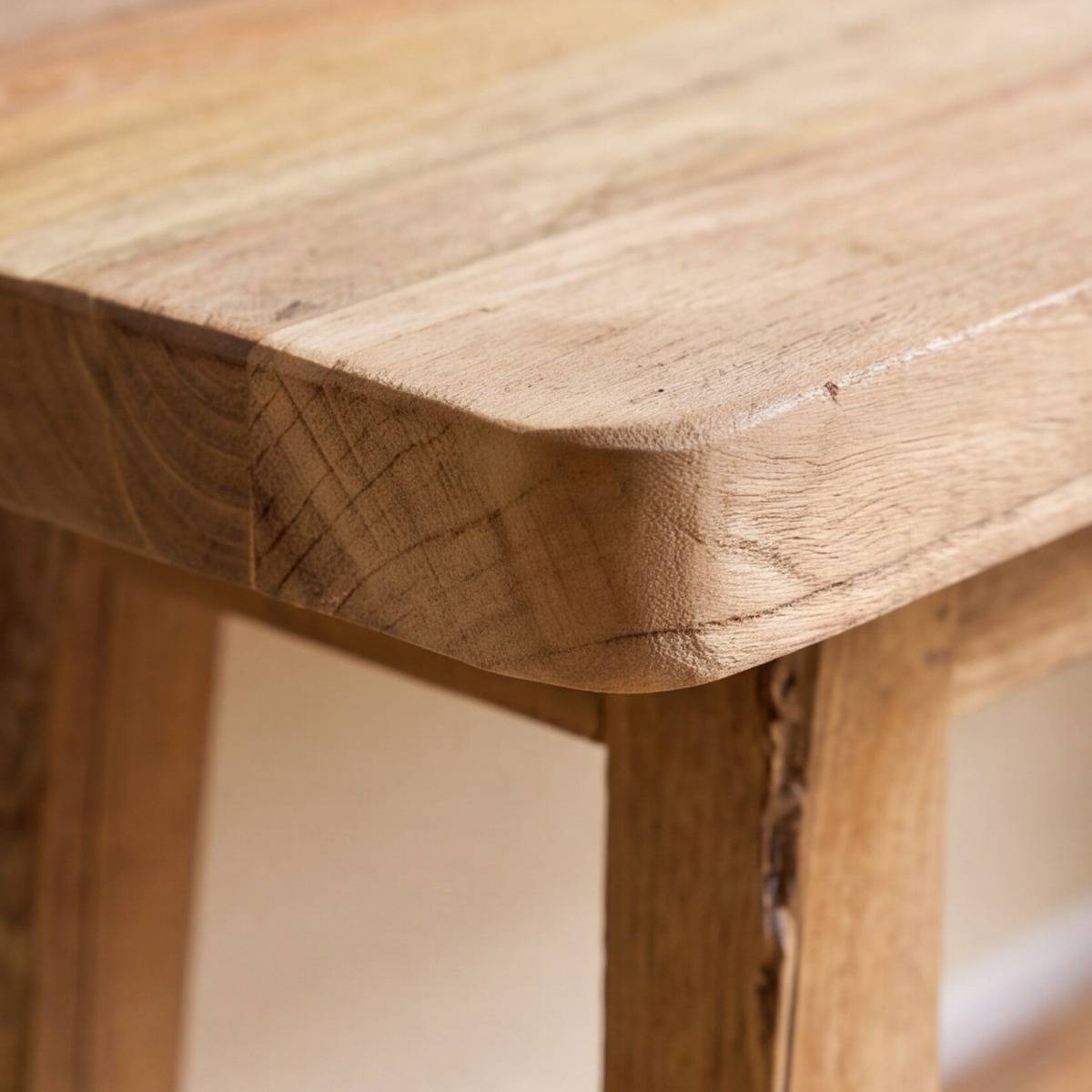 Petit banc en bois recyclé EURYDICE bois clair, MADE IN MEUBLES