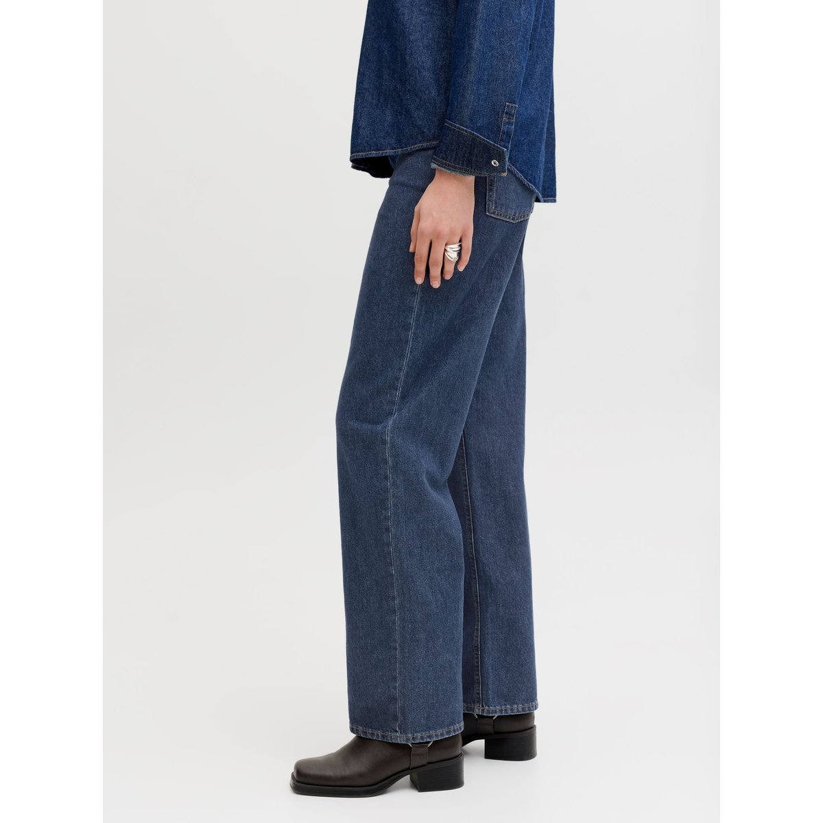 Jean À Coupe Ample dark blue denim, JJXX