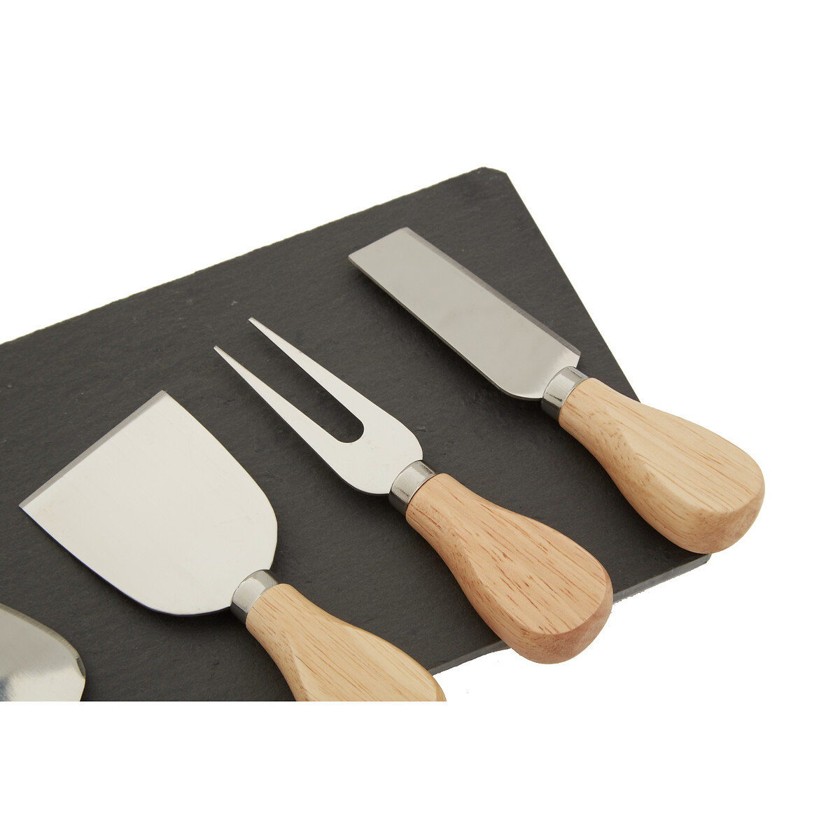 4-Piece Slate Cheese Board & Knives Set black, SO'HOME