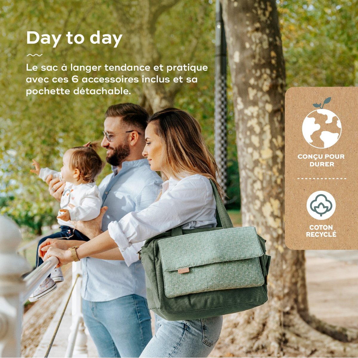 Sac à langer pratique et tendance au quotidien vert, BABYMOOV