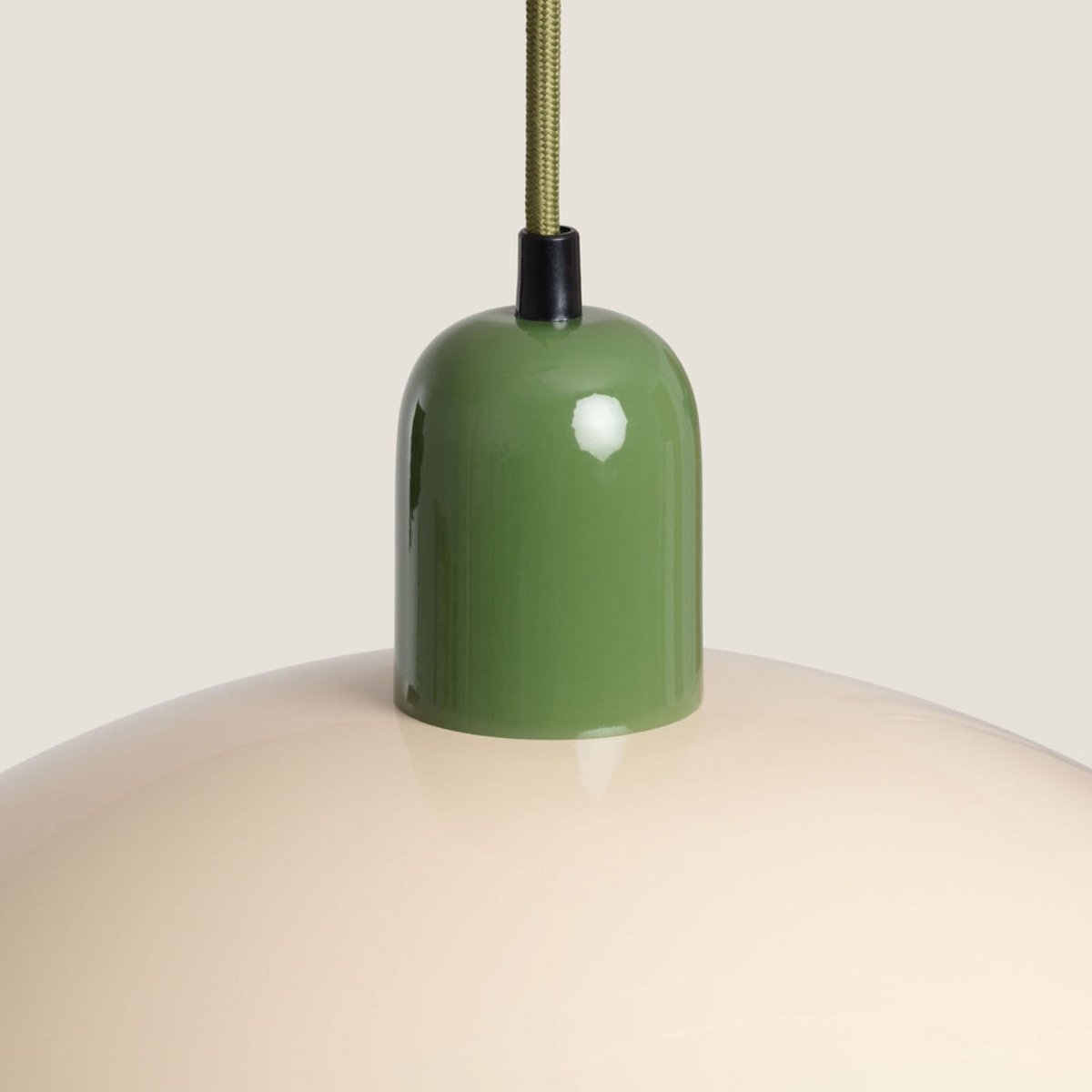 Suspension ronde en métal finition brillant  35cm- YVONNE beige, DRAWER