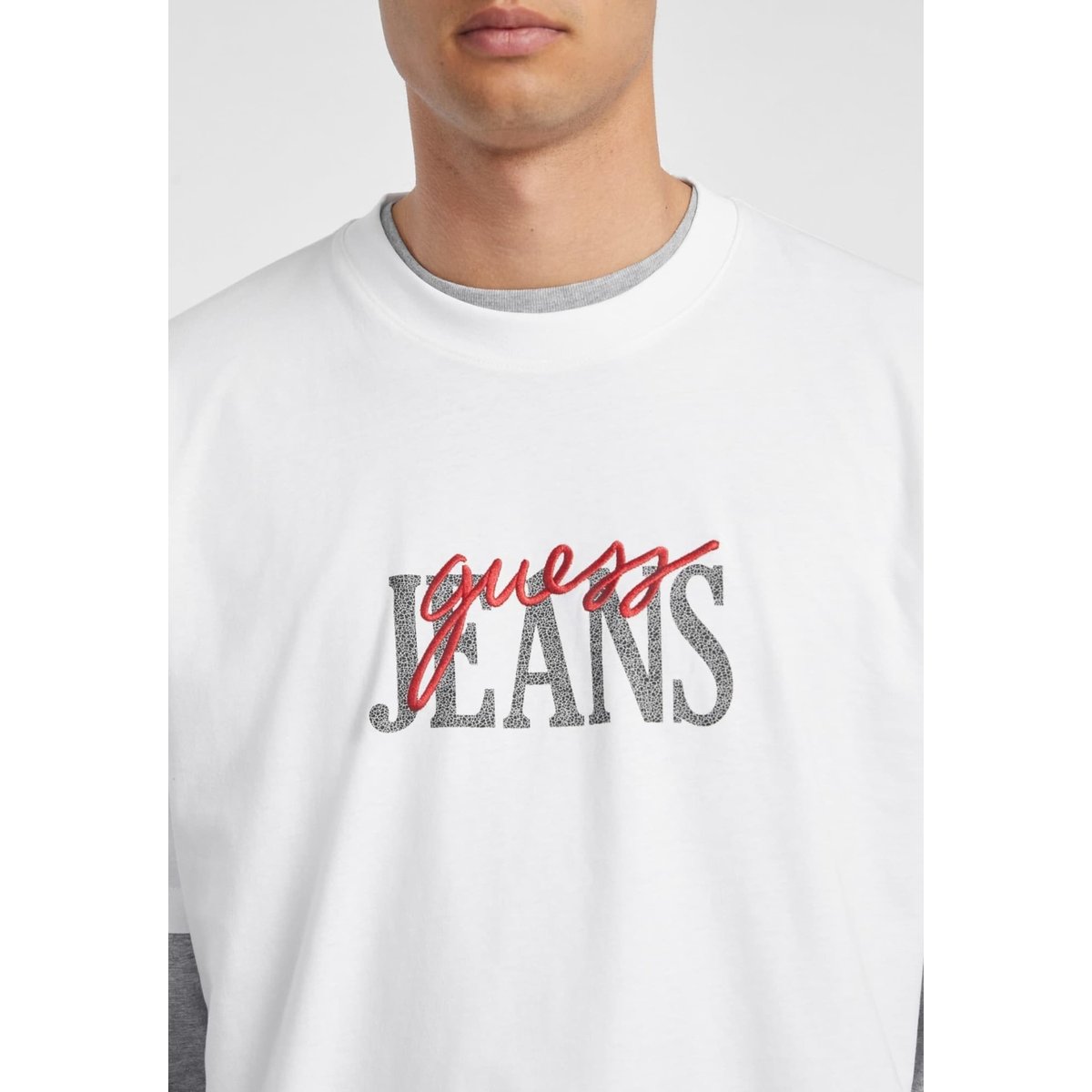 T-Shirt Logo Mixé blanc, GUESS