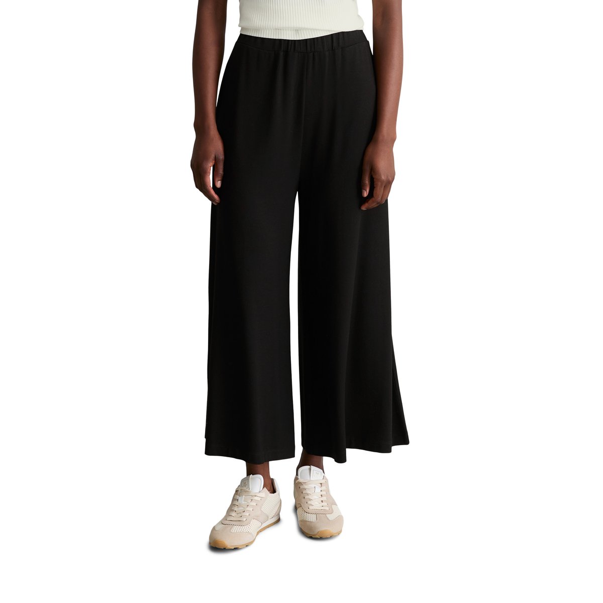 Pantalon large en jersey en LENZING™ ECOVERO™ noir, MARC O’POLO DENIM