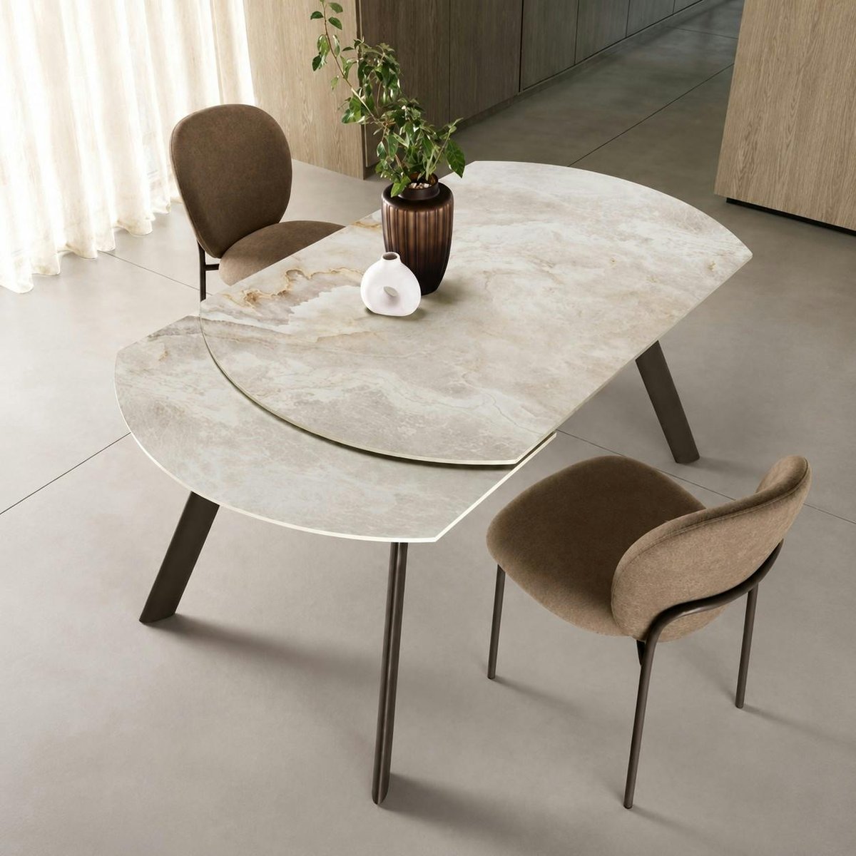 Table en céramique extensible 4 à 6 places LORA pierre, PIER IMPORT