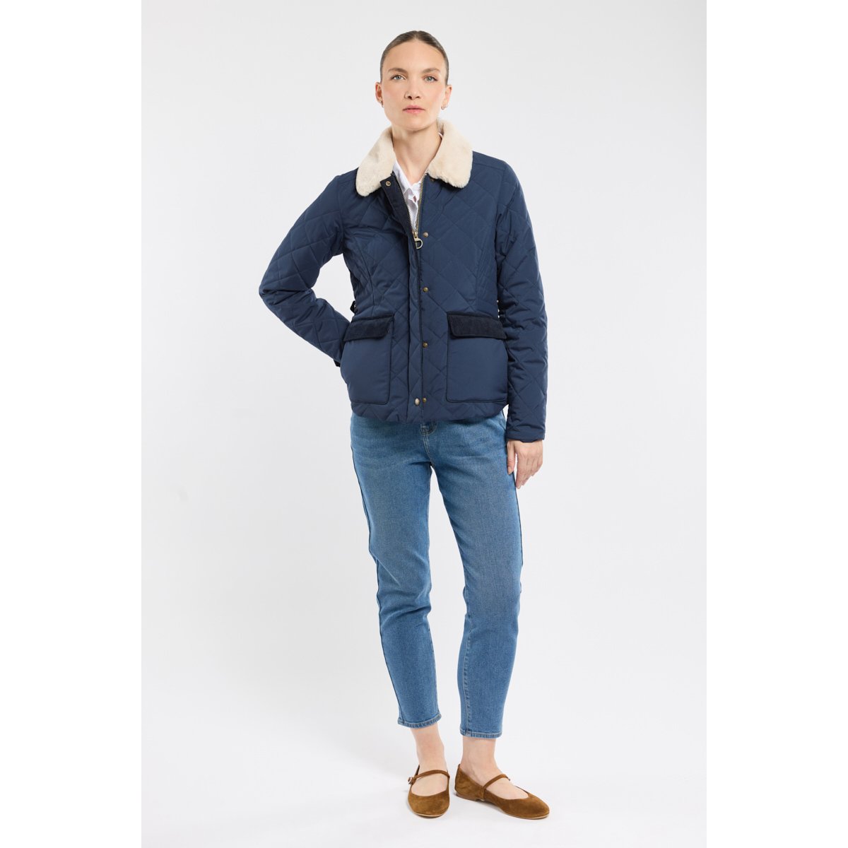 Veste matelassée en polyester recyclé BANLEY marine, BERMUDES