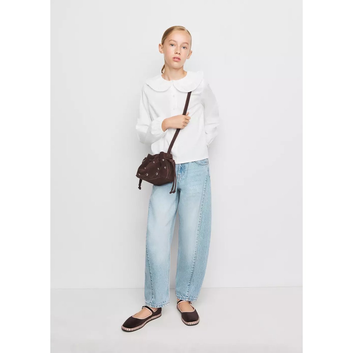 Chemise col Claudine blanc, MANGO KIDS