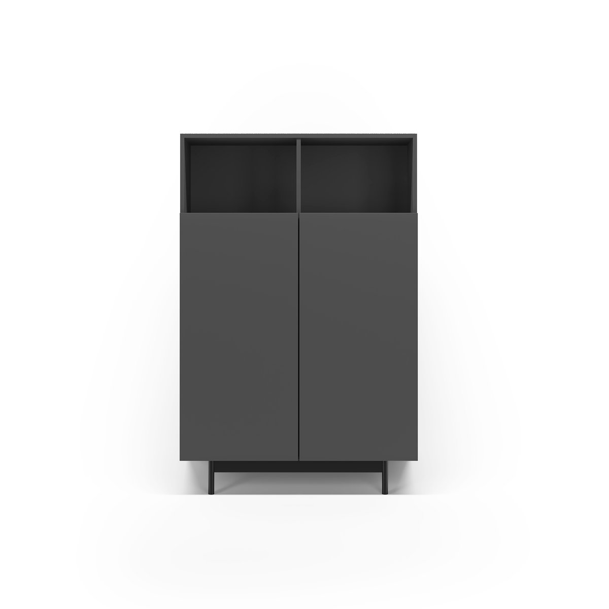 Buffet L placard 2 portes, PRINTED graphite, HERDASA