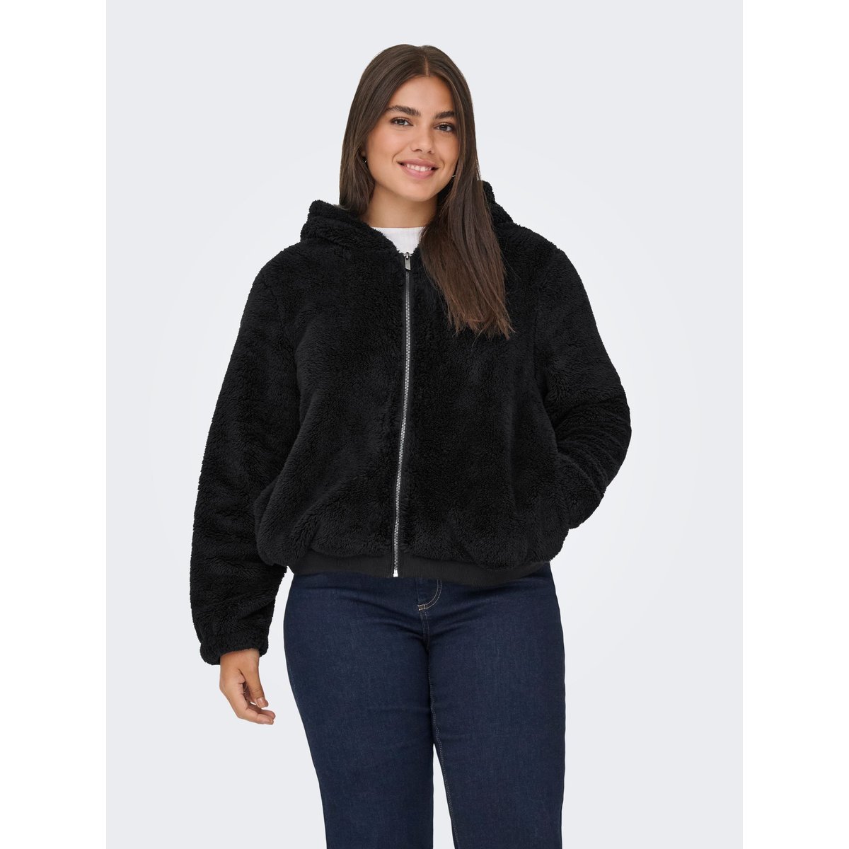 Manteau En Peluche black, ONLY CARMAKOMA