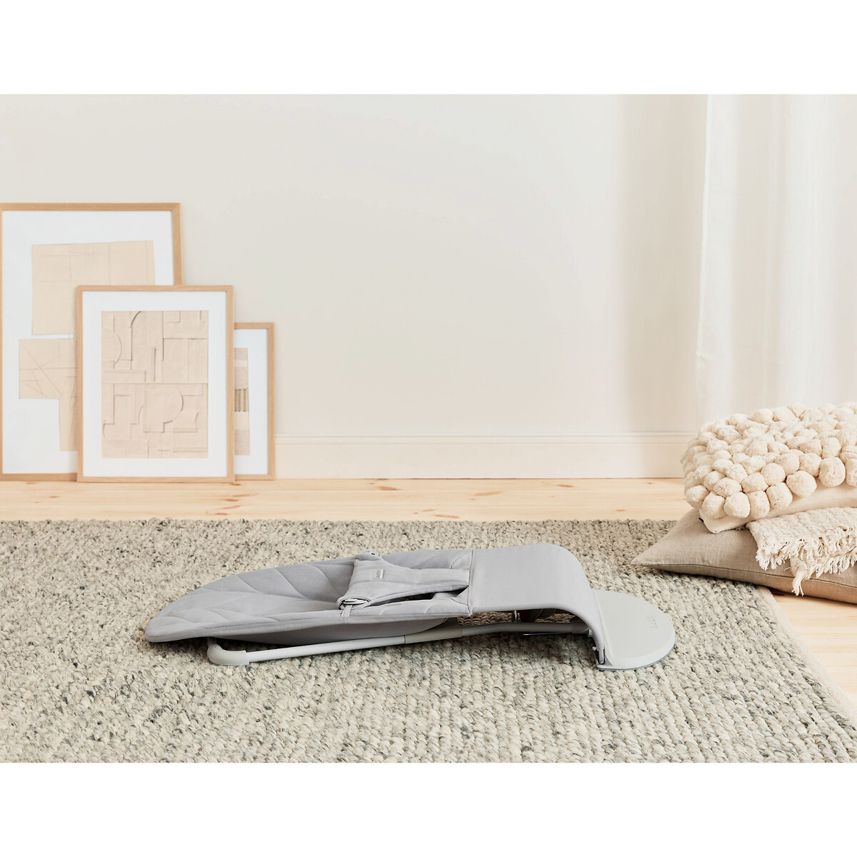Transat bliss coton matelassage pétale gris clair, BABYBJORN