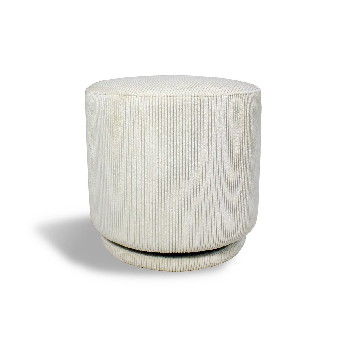 Pouf pivotant en velours cotelé ecru, NOW'S HOME