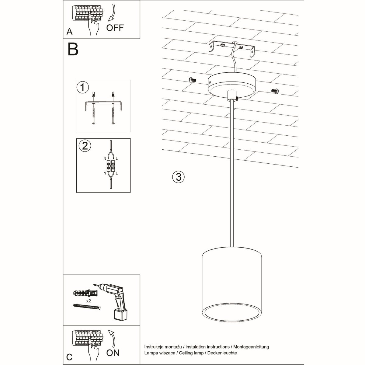 Suspension Aluminium Gris GU10 1 Orbis gris, EDEN