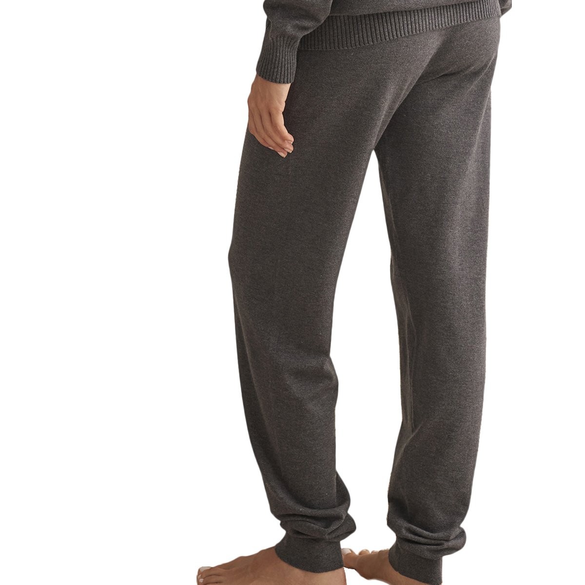 Tenue détente et intérieur pyjama pantalon top col V TRICOTP98 gris, SELMARK