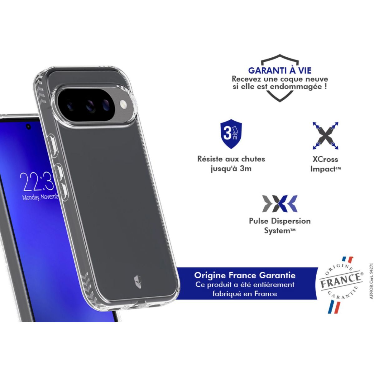 Coque Google Pixel 10 / 10 Pro Transparente couleur unique, FORCE CASE