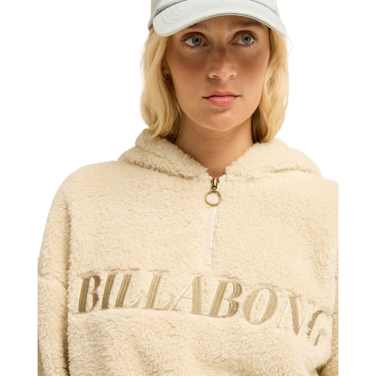 Polaire sherpa demi-zip READY TO GO blanc white cap, BILLABONG