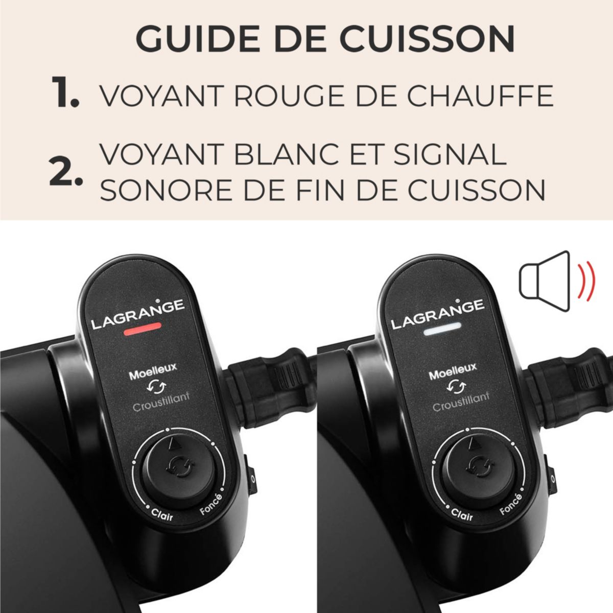 Croque, gaufrier, gaufrette Premium 2 Noir G+GT+CM+spatule 018663 couleur unique, LAGRANGE