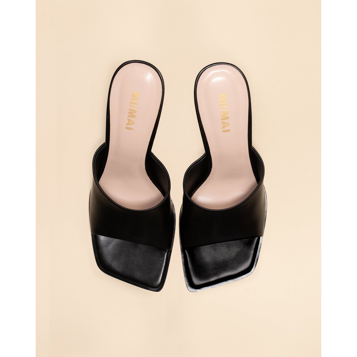 Mules à bout carré GEMMA LOW noir, MI MAI