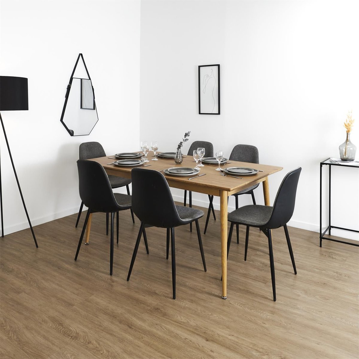 Table extensible en bois 6 à 8 places GASPARD marron, THE HOME DECO FACTORY