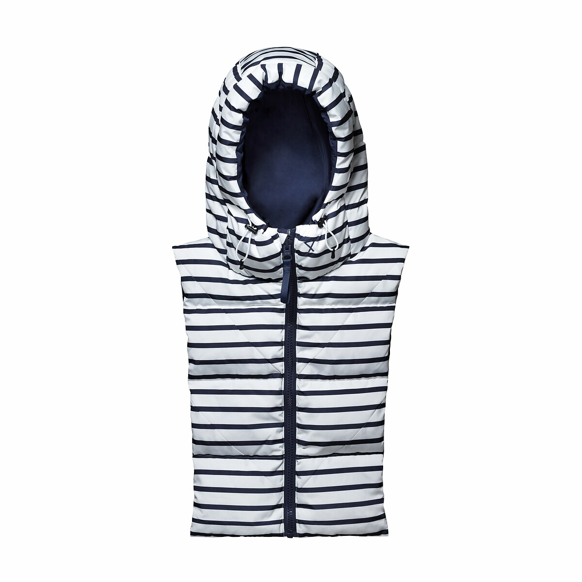 Omkeerbare donsjas met kap, uniseks gestreept marineshirt, FUDOON