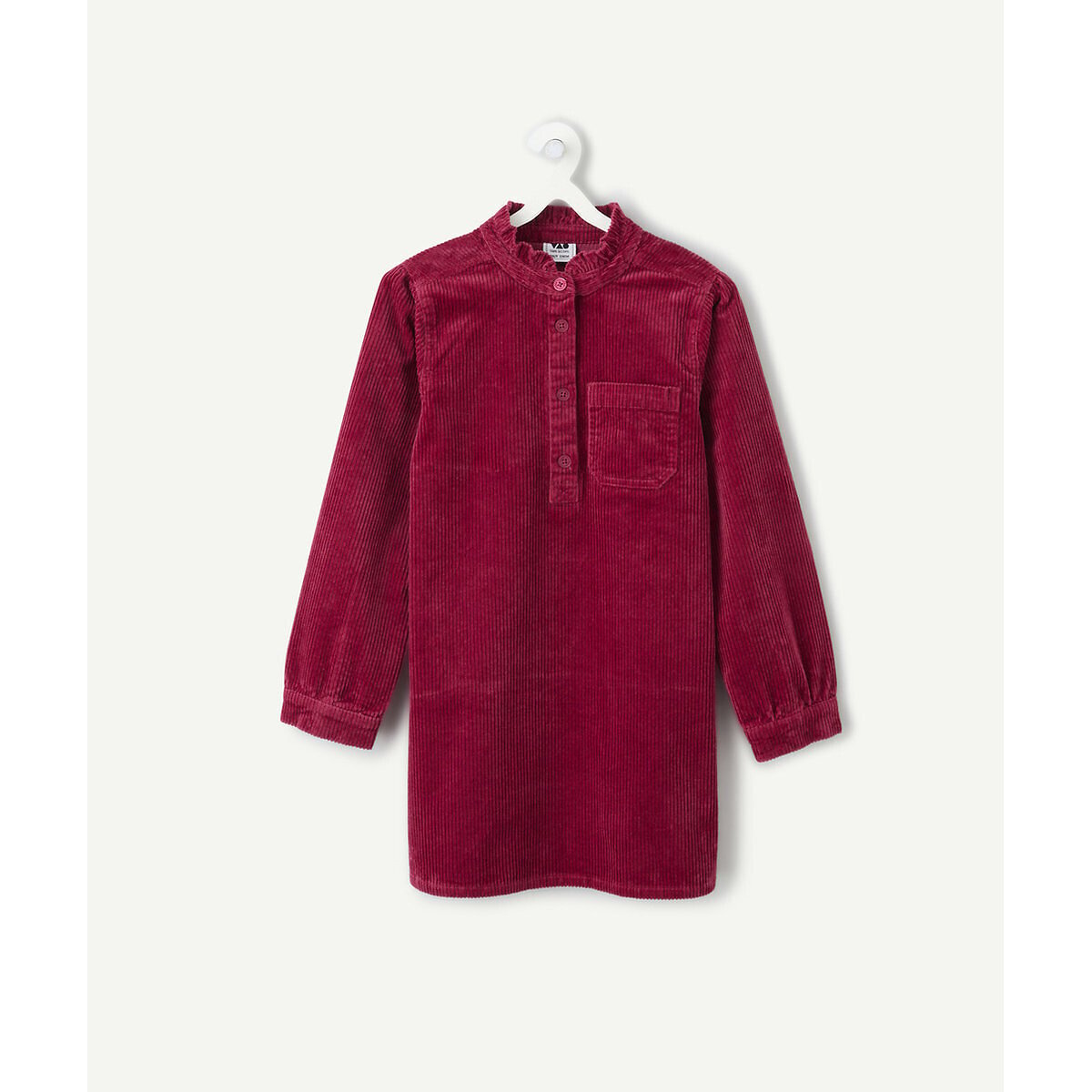 Corduroy Long Sleeve Dress burgundy, TAPE A L'OEIL