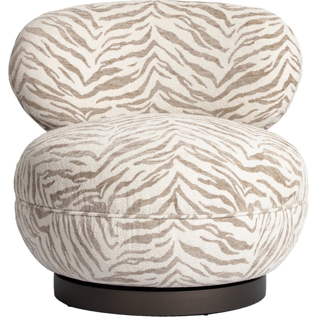 Fauteuil lounge pivotant motif tigre beige tigre, RECOLLECTION