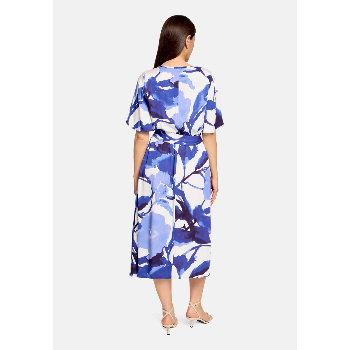 Robe d'été à encolure ronde blanc/bleu, BETTY BARCLAY