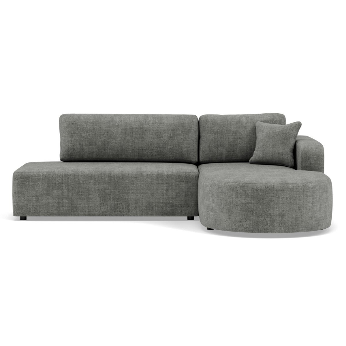Canapé angle droit convertible velours texturé, MIRO gris, BEST MOBILIER