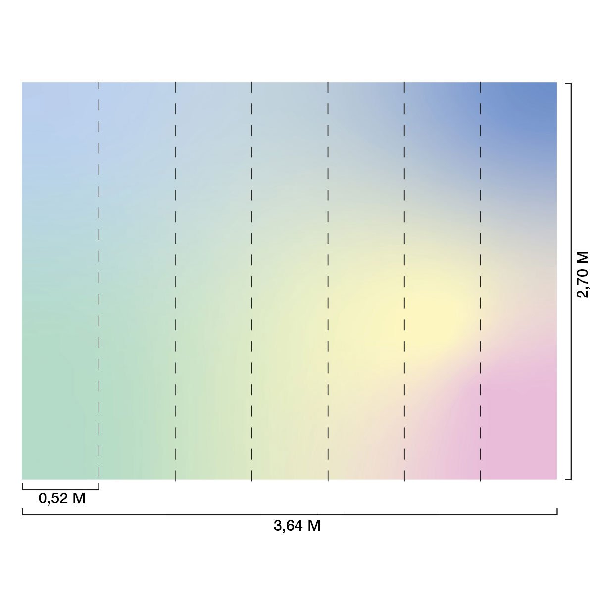 Papier peint couleurs pastel intissé, HEXOA