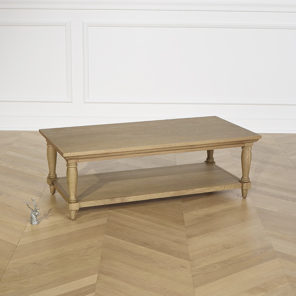 Table basse rectangulaire style shabby chic en chêne EDINBURGH marron, ROBIN DES BOIS
