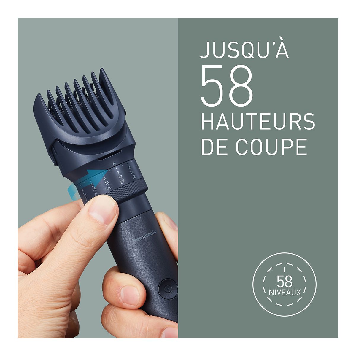 Tondeuse multi usages Multishape ER-CKL2-A301, molette réglable, 58 hauteurs de coupe, précision 0,5 mm, autonomie 70 mn couleur unique, PANASONIC