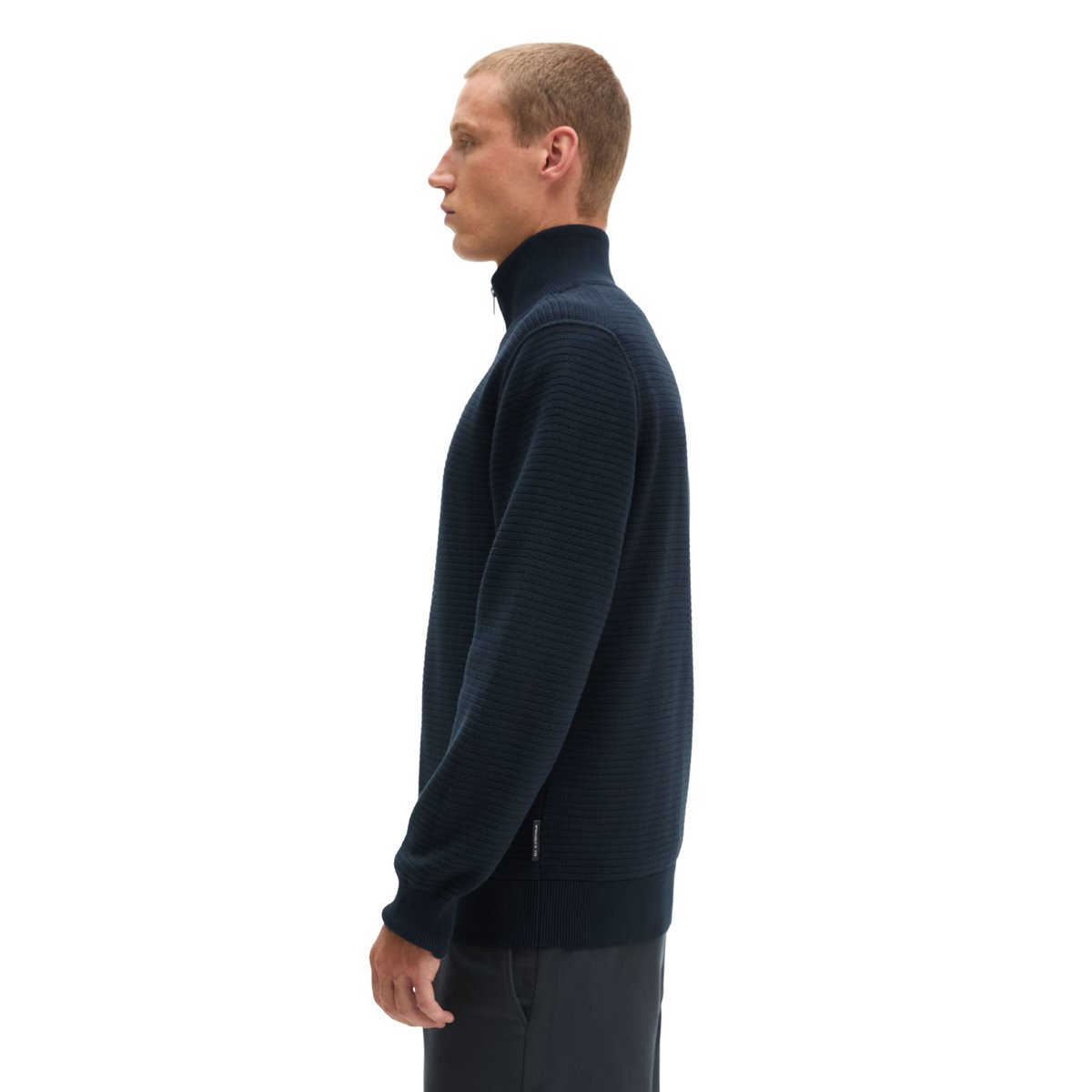 Cardigan coupe classique en coton biologique certifié bleu foncé, MARC O'POLO