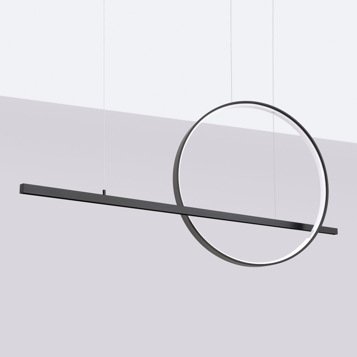 Suspension Aluminium Noir LED 2 Glad noir, EDEN